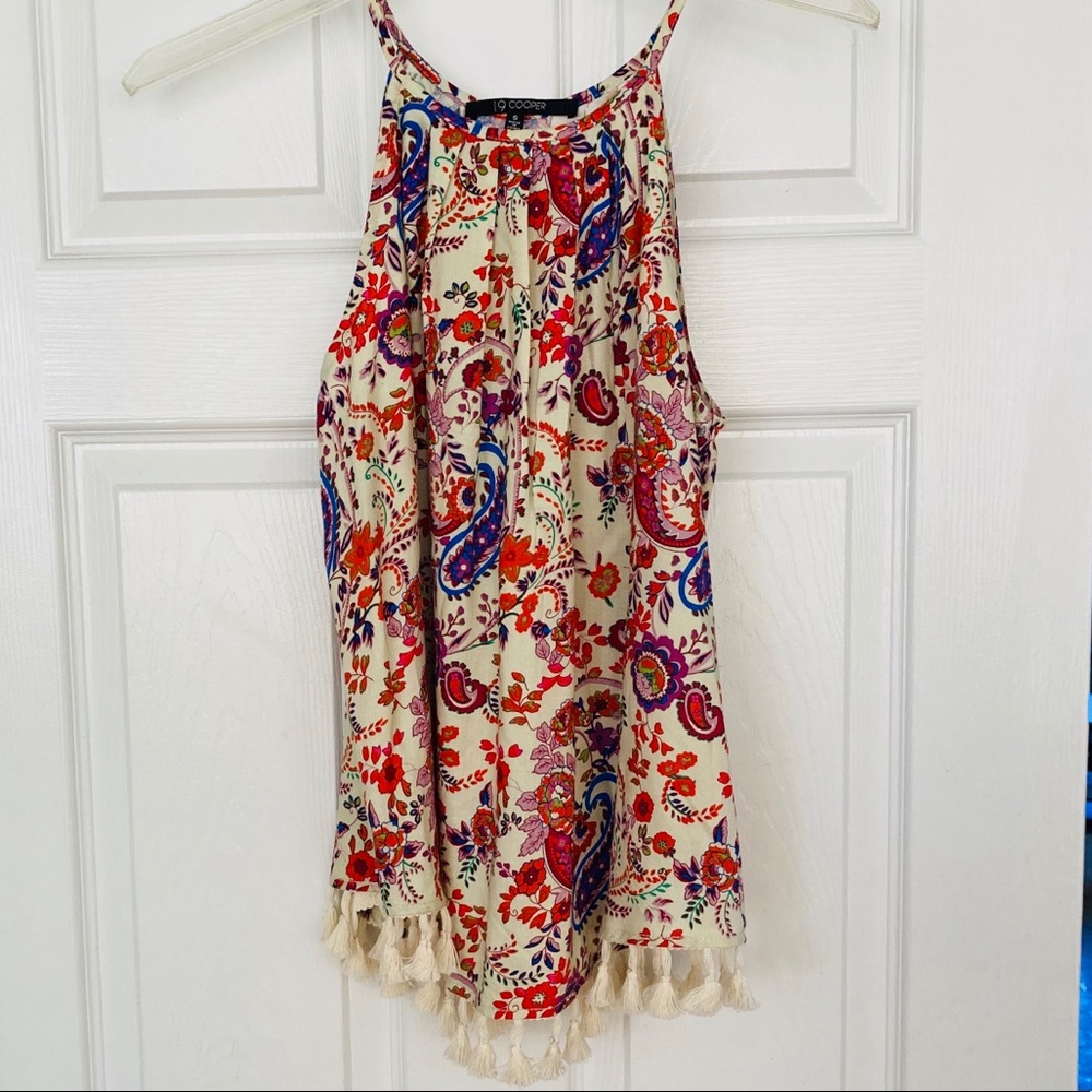 New “19 Cooper” Small Floral Fringe Swing Tank